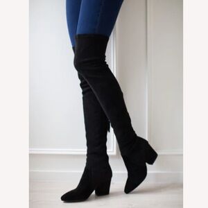 Over the knee black boots